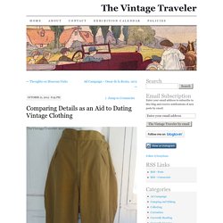 Comparing Details as an Aid to Dating Vintage Clothing