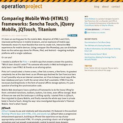 Comparing Mobile Web (HTML5) Frameworks: Sencha Touch, jQuery Mobile, jQTouch, Titanium « InterfaceThis - Dave Feldman rants about product design