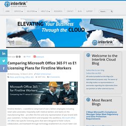 Comparing Microsoft Office 365 F1 vs E1 Licensing Plans for Firstline Workers - Interlink Cloud Blog