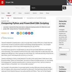 Comparing Python and PowerShell DBA Scripting