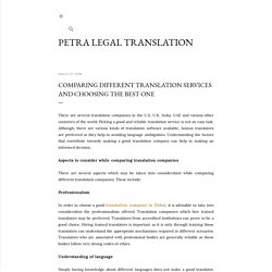 Comparing Different Translation Services and Choosing the Best One