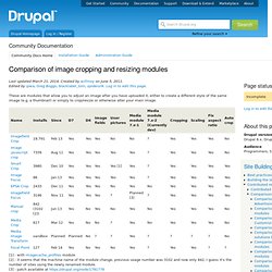 Comparison of image cropping and resizing modules