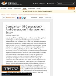 Comparison Of Generation X And Generation Y Management Essay