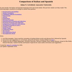 Comparison of Italian and Spanish