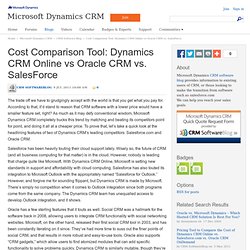 Cost Comparison Tool: Dynamics CRM Online vs Oracle CRM vs. SalesForce - CRM Software Blog - CRM Non
