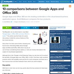 10 comparisons between Google Apps and Office 365