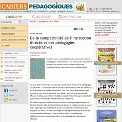 De la compatibilité de l’instruction directe et des pédagogies (...)