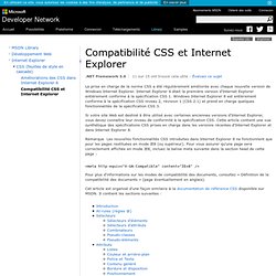 Compatibilité CSS et Internet Explorer