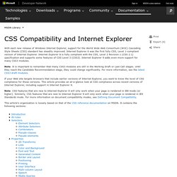 CSS Compatibility and Internet Explorer