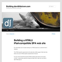 Building a HTML5 iPad-compatible SPA web site