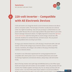 220-volt Inverter – Compatible with All Electronic Devices