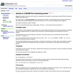 stream-m - A HTML5 compatible WebM live streaming server