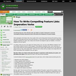 Raghav Mathur's Blog - How To Write Compelling Feature Lists: Imperative Verbs