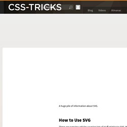 A Compendium of SVG Information