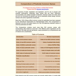 Compendium of Pesticide Common Names