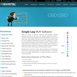 Single Leg Compensation Plan Mobile MLM Software Lucknow India