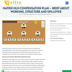 Matrix MLM Compensation Plan - its Structure and Working