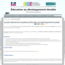 Éducation au développement durable - Le pôle national de compétence Éducation au développement durable