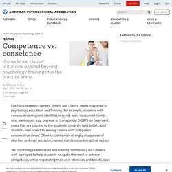Competence vs. conscience