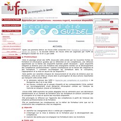 Guidel 2008 Approche par compétences : nouveau regard, nouveaux dispositifs