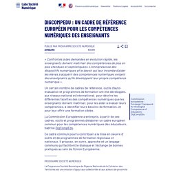 DigCompEdu : un cadre de référence européen pour les compétences numériques des enseignants - Laboratoire d'Analyse et de Décryptage du Numérique