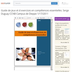 Guide de jeux et d exercices en compétences essentielles. Serge Duguay CCNB Campus de Dieppe 1/17/ PDF