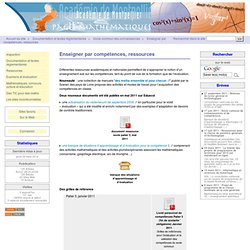Enseigner par compétences, ressources - Académie de Montpellier, pages mathématiques