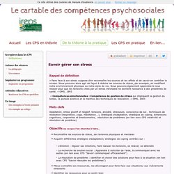 Le cartable des compétences psychosociales