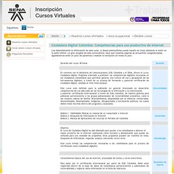 Curso - Ciudadano Digital Colombia: Competencias para uso productivo de Internet .: Comunidad de Aprendizaje SENA :.