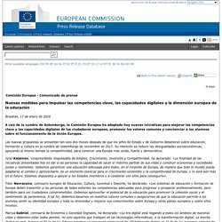 Nuevas medidas para impulsar las competencias clave, las capacidades digitales y la dimensión europea de la educación