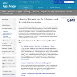 COAR » Librarians’ Competencies for E-Research and Scholarly Communication