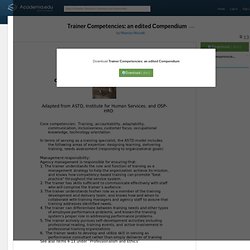 Trainer Competencies: an edited Compendium