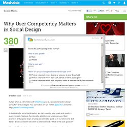 Why User Competency Matters in Social Design