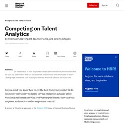 Competing on Talent Analytics