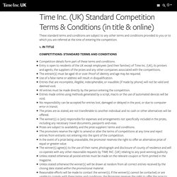 time inc. (uk) standard competition terms & conditions (in title & online)