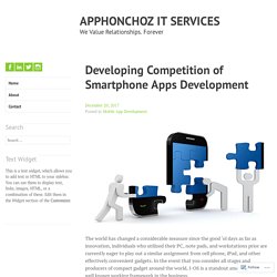 Developing Competition of Smartphone Apps Development