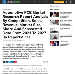 Automotive PCB Market Research Report Analysis By Competition, Sales, Revenue, Market Size, Share And Forecasted Data From 2021 To 2027 By ReportMines