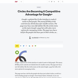 Circles Are Becoming A Competitive Advantage for Google+