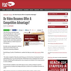 Do Video Resumes Offer A Competitive Advantage?