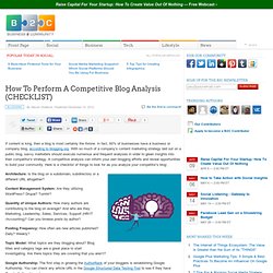 How To Perform A Competitive Blog Analysis (CHECKLIST)