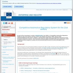 Competitive Automotive Regulatory System for the 21st century - Automotive - Enterprise and Industry