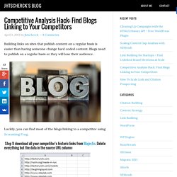 Competitive Analysis Hack: Find Blogs Linking to Your Competitors - TLC SEO