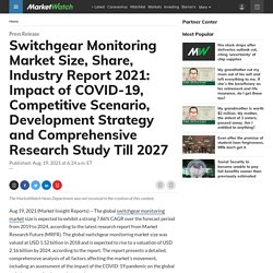 Switchgear Monitoring Market Size, Share, Industry Report 2021: Impact of COVID-19, Competitive Scenario, Development Strategy and Comprehensive Research Study Till 2027