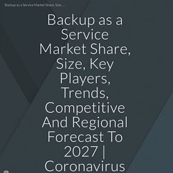 Backup as a Service Market Share, Size, Key Players, Trends, Competitive And Regional Forecast To 2027