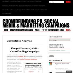 Crowdfunding PR, Social Media & Marketing Campaigns