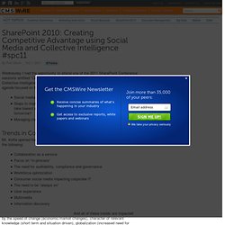 SharePoint 2010: Creating Competitive Advantage using Social Media and Collective Intelligence #spc11