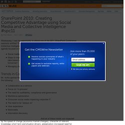 SharePoint 2010: Creating Competitive Advantage using Social Media and Collective Intelligence #spc11