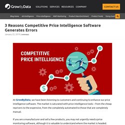 Reasons for Error Generation of Competitive Price Intelligence Software
