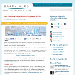 40+ Online Competitive Intelligence Tools