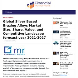 Global Silver Based Brazing Alloys Market Size, Share, Value, and Competitive Landscape forecast year 2021-2027 – Financial Market News
